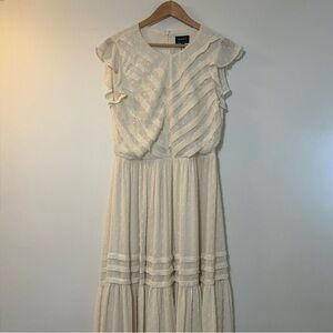 🆕 BARDOT | Cream Maxi Dress with Ruffle Sleeves Size Large